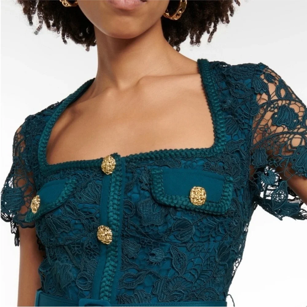 New self portrait teal lace bodice mini dress! - Picture 4 of 4